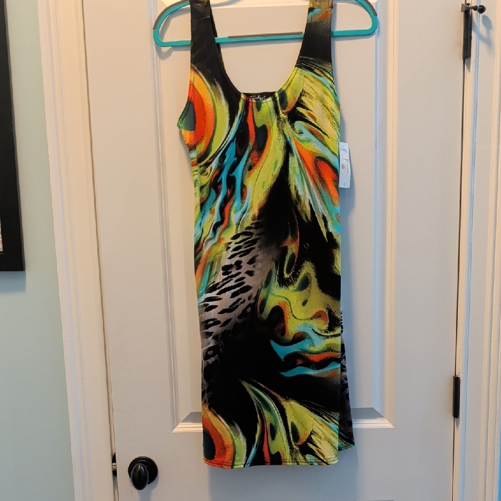 Vibrant Multicolor Abstract Mini Dress